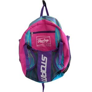 Rawlings Storm Youth Softball/Baseball Backpack Pink Purple Blue